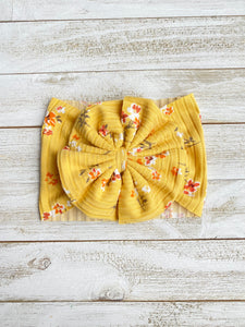 Yellow Floral Messy Headwrap